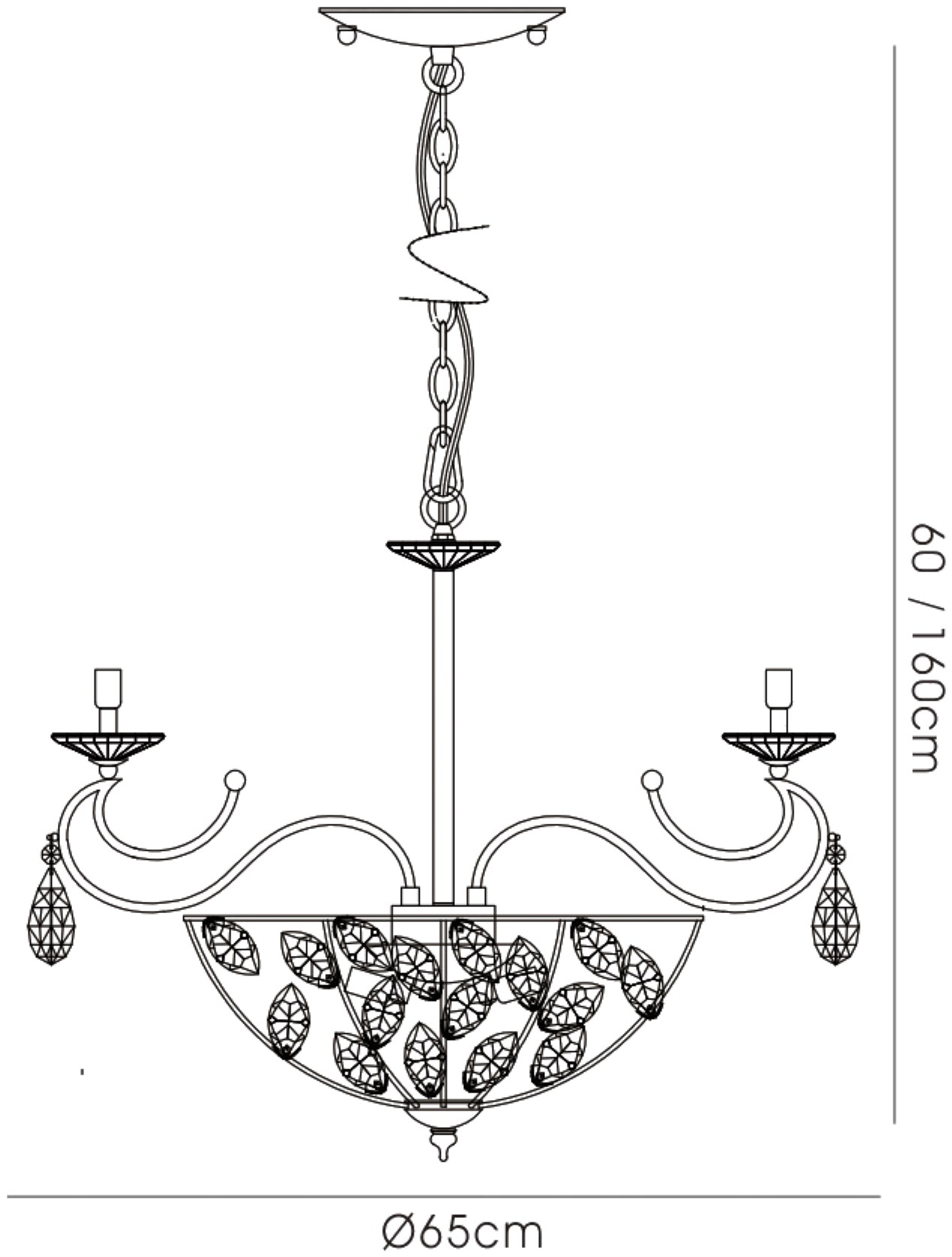 Galilea Crystal Ceiling Lights Diyas Multi Arm Crystal Fittings